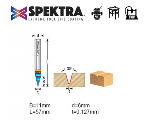 CNC signmaking engraving bit 45771-MK Amana Tool technical Data