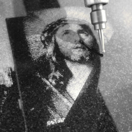 Fotogravur auf Granit Nero Assoluto