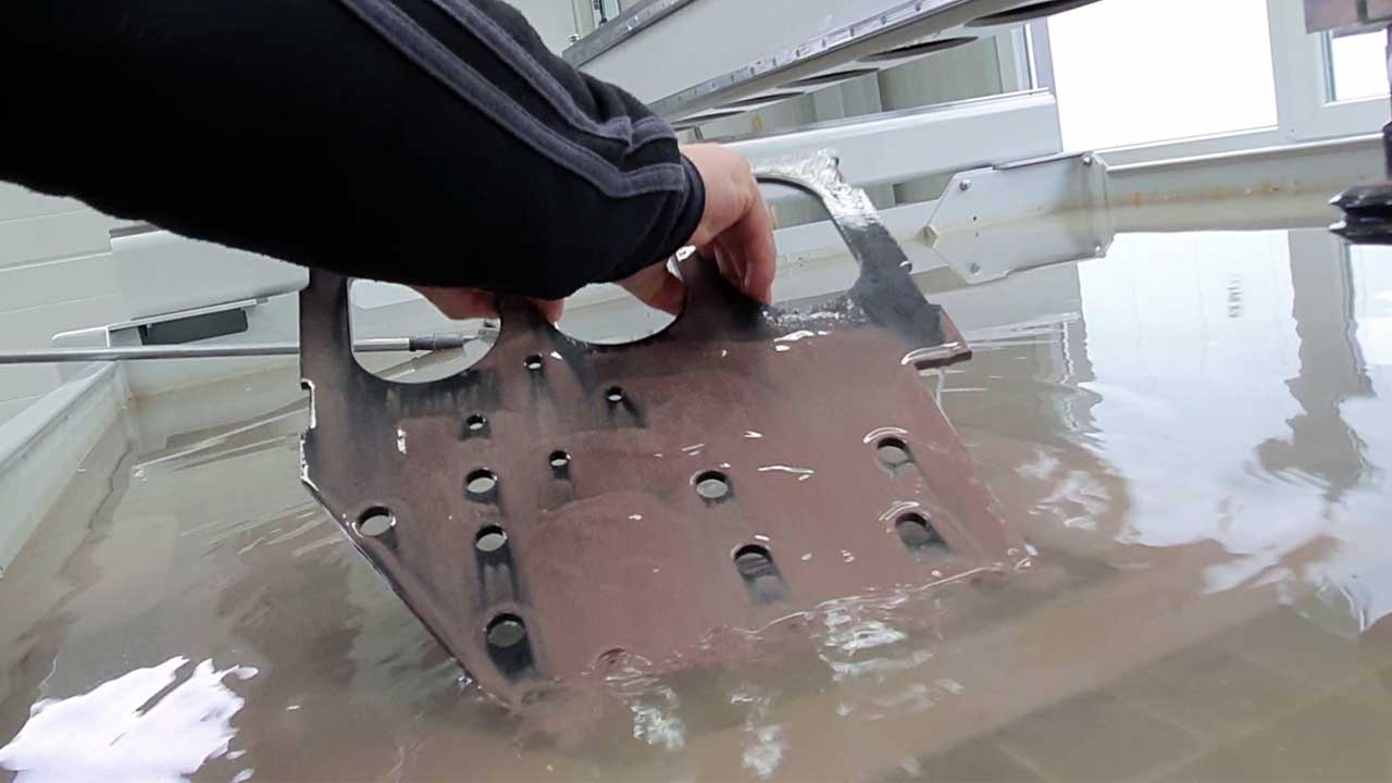 Precision water jet cutting of 6mm steel