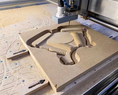 Wooden motorcycle milling MDF engine block