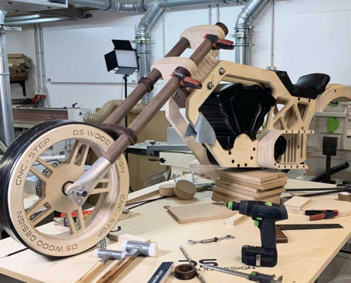 Wooden motorcycle body