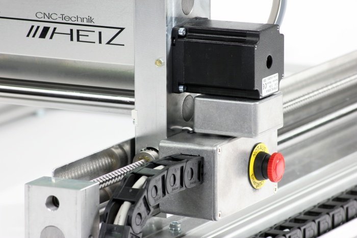 Ball Screws of the CNC Router Ballscrews and emergency stop button