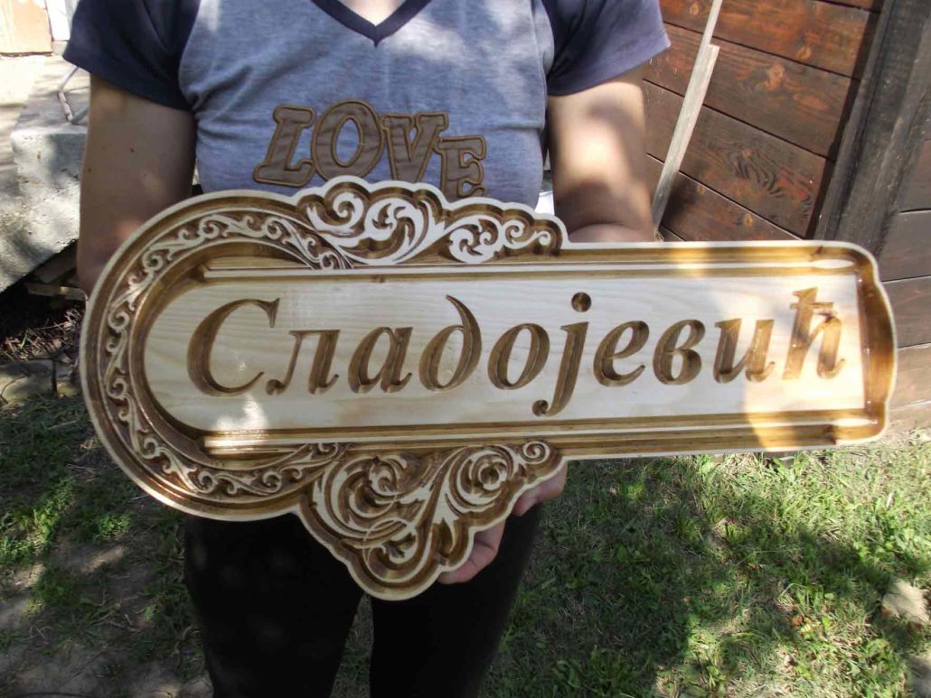 CNC carving wooden signs