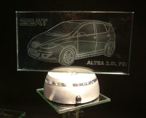 Glas gravieren Display